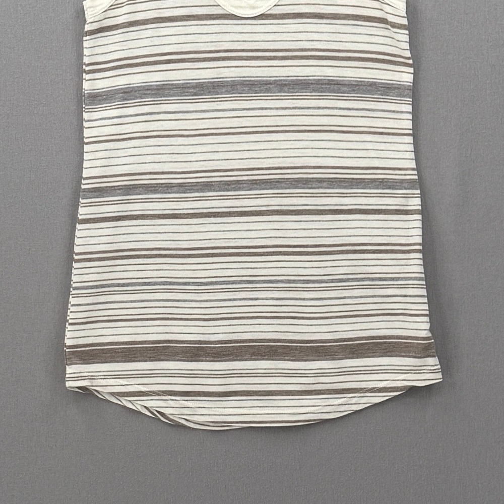 ENZA COSTA Striped Racerback Tank Top Women XS White Brown Gray Quiet Luxury NEW - Picture 7 of 14